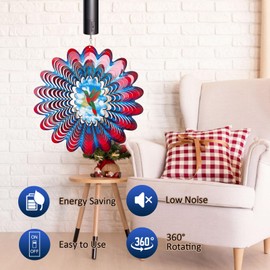 Eiryhope Battery Operated Wind Spinner Motor 30RPM | Hanging Display for Wind Spinners, Windchimes, Suncatchers,Disco Mirror Ball, Garden/Christmas Decor