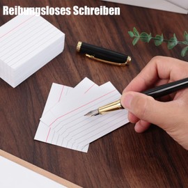 Koogel 1,300 Stücke A8 Liniert Karteikarten, Lernkarten Weiß Revisionskarten Vokabelkarten für Unterwegs Vokabel Lernen