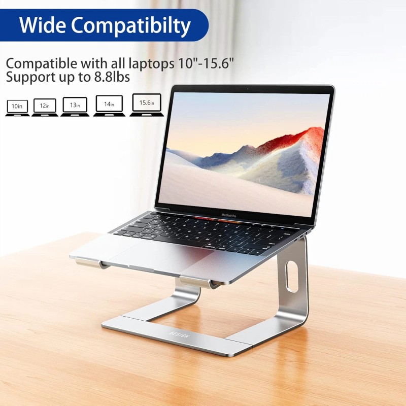 Besign L303 Aluminum Laptop Stand, silver, apple and most laptops