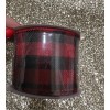 Plaid Black & Red Buffalo Plaid Checkered Christmas Wired Edge