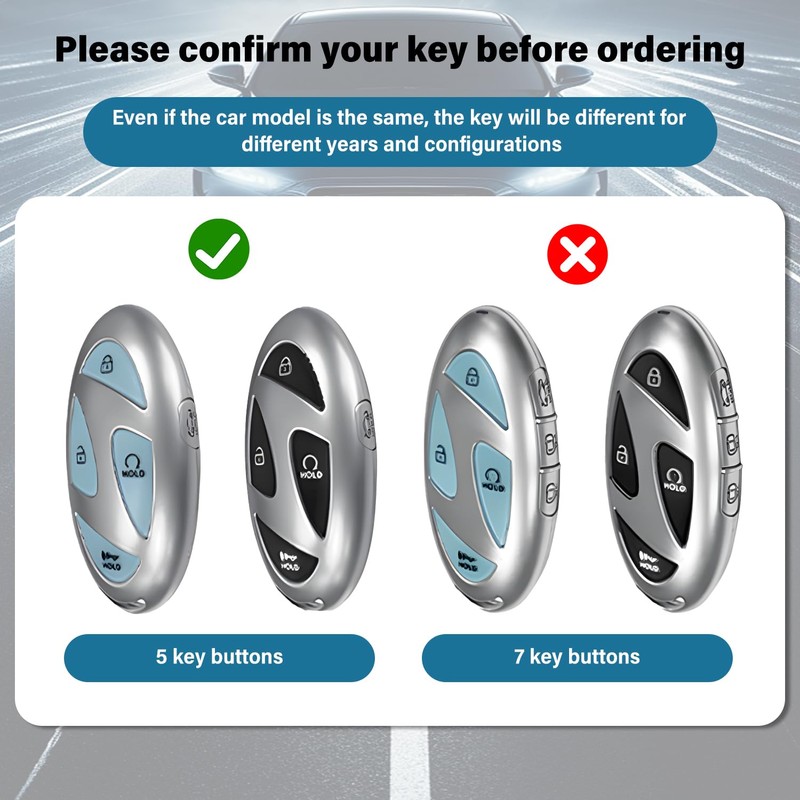 MEDZUK 4 Colours Key Case, Compatible with Hyundai Kona SX2