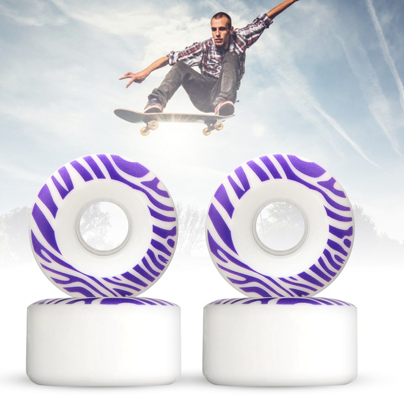 4Pcs 55x33mm PU Double Warped Skateboard Skate Skating Wheels Brush