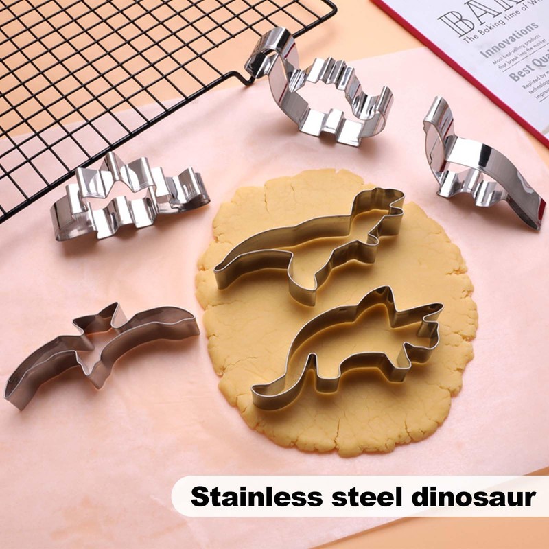 10 Pcs Dinosaur Cookie Cutters Set,Baking Mold for Dinosaur Birthday
