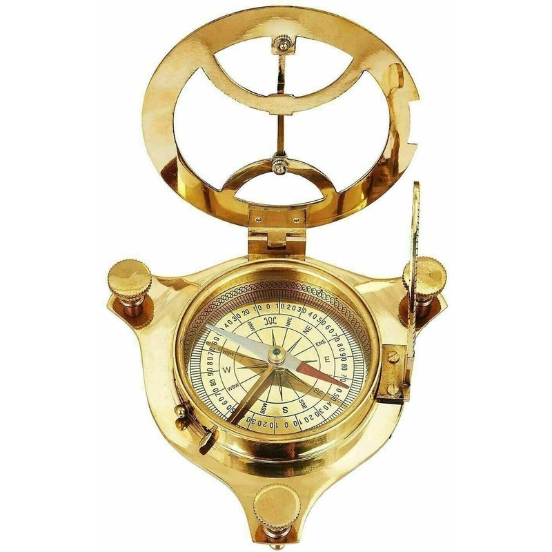 4" Sundial Compass - Solid Brass Sun Dial Royal Nautical