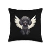 Cute Comic Cartoon Poodle Dog with Wings Design Throw Pillow