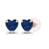 Solid 14K Rose Gold 5mm Heart Created Blue Sapphire September