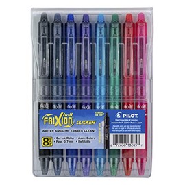FriXion 13285 CLICKER PENS ASSTD 8/PK, Assorted Colors