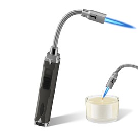 TONYFUL Butane Lighter Long Neck Torch Lighter, Jet Flame Windproof Lighter with Visual Fuel Window, Refillable Lighters for Candle, Camping, Fireplace, BBQ(Fuel Not Included)
