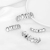 Silver-Tone Hip Hop Removeable Mouth Grillz Set (Top & Bottom)