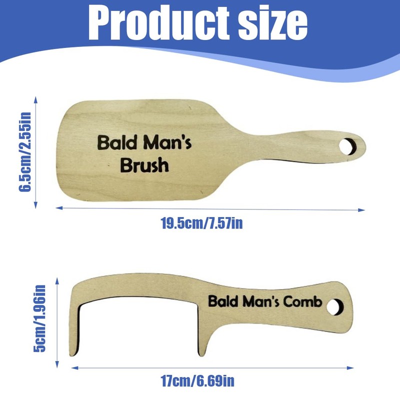 XUKZIMA 2 Pcs Bald Man Comb Joke Funny Hairless Combing