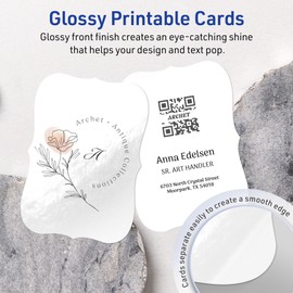 Avery Printable Rectangle Cards with Flourished Edges with Sure Feed Technology, 3.5" x 5", Glossy White Cardstock, Laser/Inkjet, 40 Total, Great for Postcards and Thank You Cards