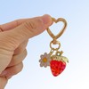 Qiansail Strawberry Keychain Strawberry Heart Bag Charm Cute Flower Purse