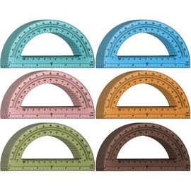 Sayglossy 36 Pcs of Colorful Plastic Protractors 180 Degrees 6 Inches Mathematical Protractor Translucent Geometric Protractor for Learn Office Measurement Drawing