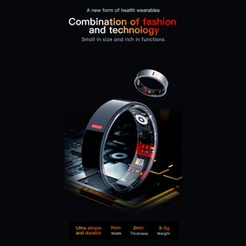 Zopsc Smart Fitness Ring, Health Tracker with Sports Monitoring, Step Count, Gesture Control, Health Rings for Men and Women (13#)