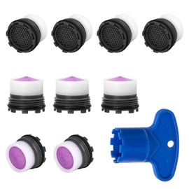 Aerator M16.5 for Taps - Water Aerator Tap Attachment Tap Strainer / Filter Made of High-Quality ABS Filter Against Rust and Splash (M16.5, 9 Pieces, 1 Tool)
