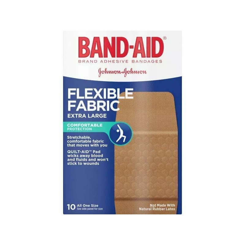 Band-Aid Brand Adhesive Bandages Flexible Fabric Extra Large 10 Count