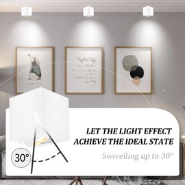 GeyouLux GeyouLux Aufbauspots Eckig, 30 Schwenkbar Deckenspots Wei?, 8084mm Aufbaustrahler mit GU10 Fassung, Aufputz 230v Spots aus Aluminium, Rund Aufbauleuchte Downlight(Keine Lichtquelle)