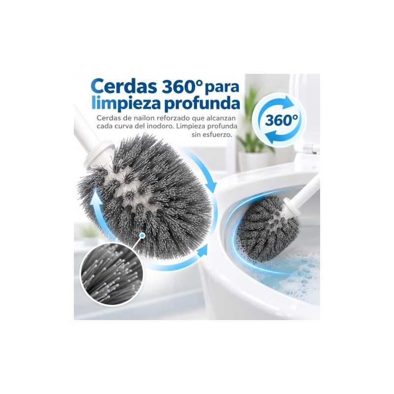 Juego 2 Cepillo para Baño Plegables, Colgante con Base