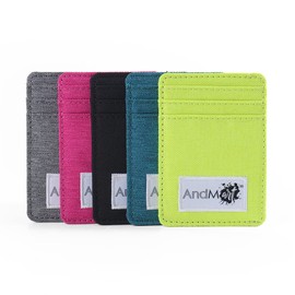 AndMart Credit Card Holder, Canvas grey, Elegant