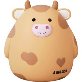 Cow Piggy Bank, Kawaii Coin Pig High Capacity Piggy Bank Gift, Money Box Kids Gift, Suitable for Boys Girls Room Decoration Birthday Gift (Yellow)