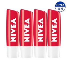 Nivea Lip Care Strawberry Shine 4.8g X 4 / 니베아 립케어 스트로베리 샤인 4.8g X 4개