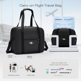 SPAHER 2X British Airways Cabin Bag 40x30x15 Foldable Travel Duffle Weekend Gym Bags for Women Men Waterproof Overnight Hospital Holdall Bag Handbag Small Carry on Underseat Hand Luggage