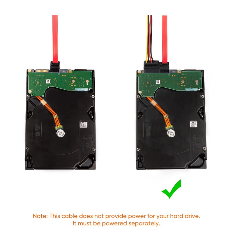 CableCreation SATA III Cable, [2-Pack] 8-inch SATA III 6.0 Gbps