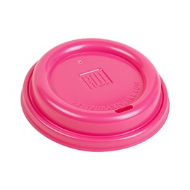 Restaurantware-Coffee Cup Lids Only For 8, 12, 16 and 20 oz Cups 500 Pack Of Disposable Pink Hot Cup Lids Leakproof Plastic Drink Covers Elevated Spout Air Flow Vent For Latte Espresso Beverages