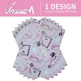 Vnaaem Golf Wrapping Paper 6 Pc Pink Golf Gift Wrap Folded Flat for Girls Boys Birthday Baby Shower Party Holiday 19.6 X27.8Inch