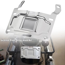Unbranded Chrome License Plate Relocation Mount Kit For Harley Softail Custom FXSTC FXST