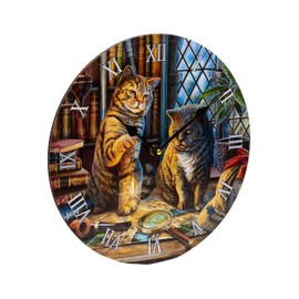 Puckator Lisa Parker Purrlock Holmes Cat Picture Clock - Wall Clock Clocks - Mens Cute Cool Preppy Home Gaming Room Bedroom Office Decor Decoration - Asthetic Accessories Stuff Men Things