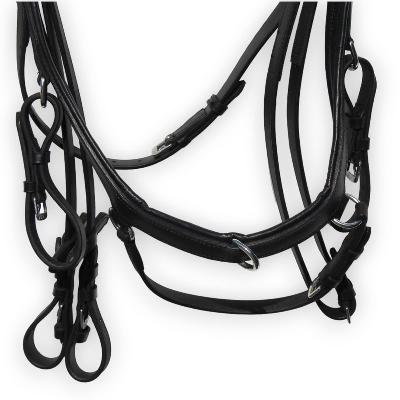 Aces Equine LEATHER ANATOMICAL HORSE BRIDLE DESIGNER PEARL BROWBAND WITH