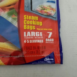 Ziploc Zip N Steam Microwave Cooking Bags Large Pack of 7 10x10 Steam Vegetables
