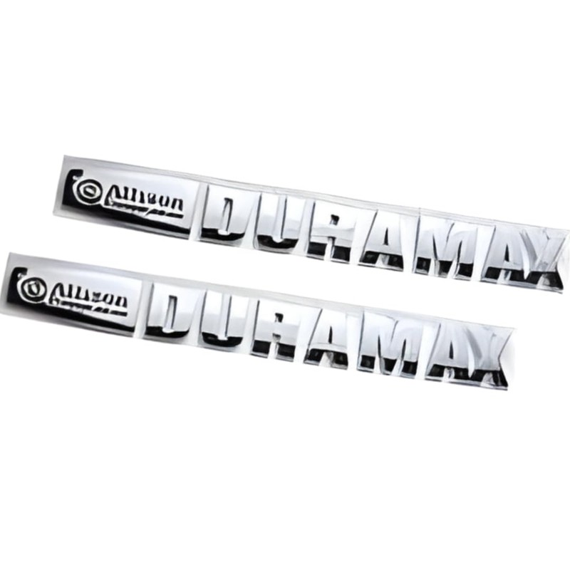 Duramax Badge Emblems 2-Piece in Chrome with Blue for 2007-2020
