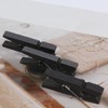 50 PCS Black Push Pin with Wooden Clips Durable Wooden