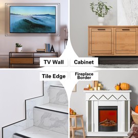 JSIWOTH 26.2 Ft Peel and Stick Trim, Shiny Gunmetal Molding Trim Waterproof for Wall, Baseboard, Edges, Borders, Window Frames, Backsplash Tiles, Flexible and Self Adhesive Trim