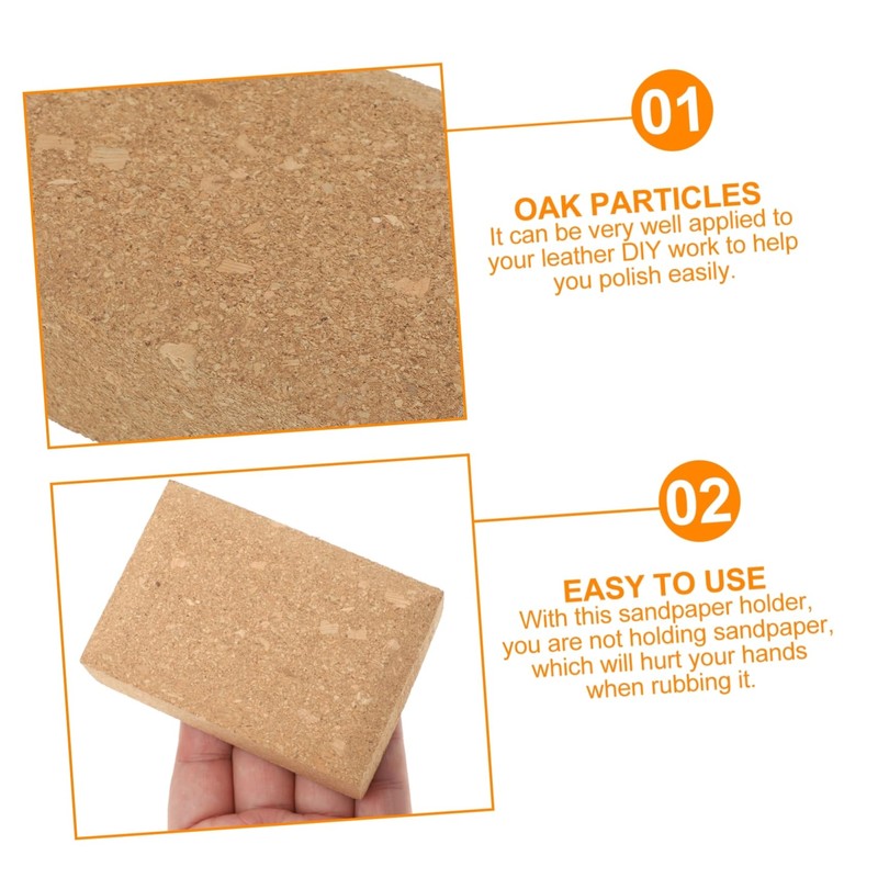 Operitacx Wooden Sandpaper Retainer Sandpaper Sanding Block Cork Backing Board