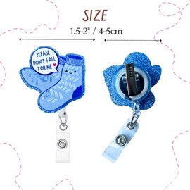 Don’t Fall for Me Badge Reel Holder Retractable with ID Clip for Nurse Nursing Name Tag Card Cute Funny Cow Accessories with Alligator Clip Medical Assistant Office Student Work Hospital (Blue)
