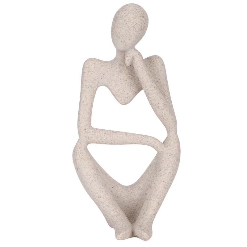 Resin Thinker Sculpture Abstract Statue Collectible Figurine Home Office Desktop