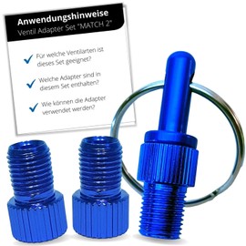 HiLo sports Bicycle Valve Adapter Set [With Keychain] – 3 Pieces Valve Adapters Made of Aluminium – Colourful Valve Adapter for the Bicycle with Instructions (English language not guaranteed)