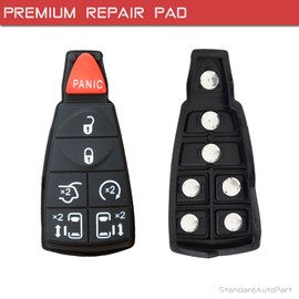 StandardAutoPart (Set of 2) Premium Replacement Car Keyless entry Repair Pad for Grand Caravan Journey Durango Ram Town and Country M3N5WY783X IYZ-C01C (7 Button)