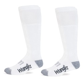 Wrangler Mens Wellington Cotton Tall Boot Socks 2 Pair Pack (as1, alpha, x_l, regular, regular, White)