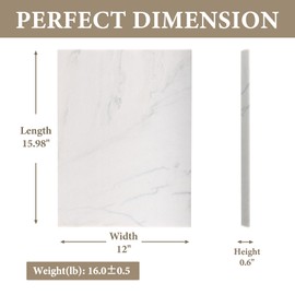 Koville Brazilian Natural Marble Cutting Board for Kitchen, 16x12inch Large Hand Crafted Marble Slab for Cheese, Charcuterie, Pastry Board - Wedding Gift, House Warming Gift