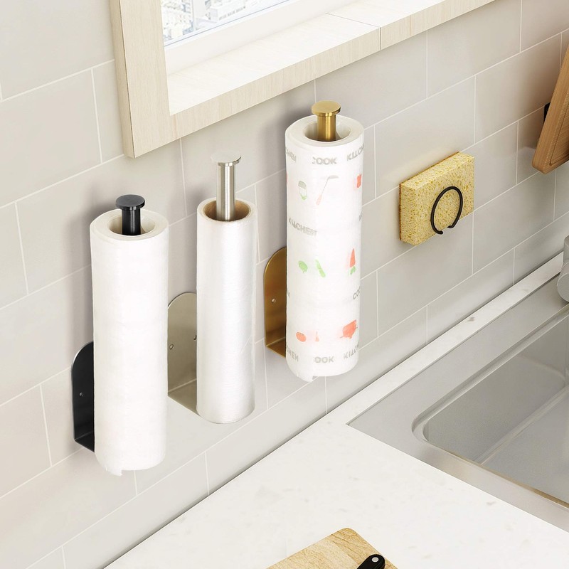 Paper Towel Holder Under Cabinet, OBODING, Self Adhesive or Drilling,