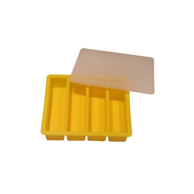 Silicone Standard Size Butter Mold Tray with Lid Buttermeister (Yellow)
