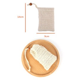 YFFSFDC Foaming Net, Soap Net, Soap Bag, Drawstring Bag, Soap Saver Bag, Pouch, Mesh, For Facial Cleansing, Bath Foam, Natural Material, Cotton Linen, Natural With Hanging Ring, Set of 3