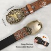 TRIWORKS Western PU Leather Belt for Men and Women Cowboy