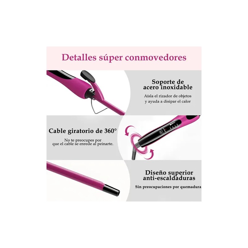 Tenaza Rizadora De Cabello De Cerámica De 9mm Temperatura