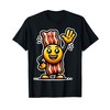 Bacon Cartoon Character Greeting For Children Say Aye Face T-Shirt