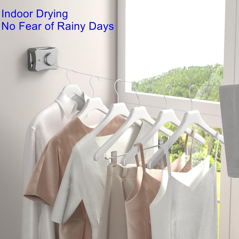 ABHILWY Retractable Clothesline Clothes Line Retracting Outdoor Indoor,Anti Sagging Waterproof